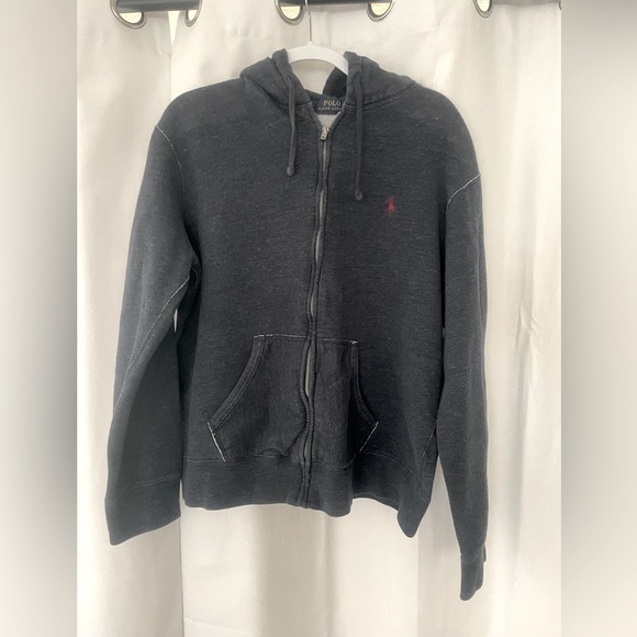 Vintage Ralph Lauren Men's Zip-Up Hoodie Large ( Navy Blue) - Picture 1 of 11